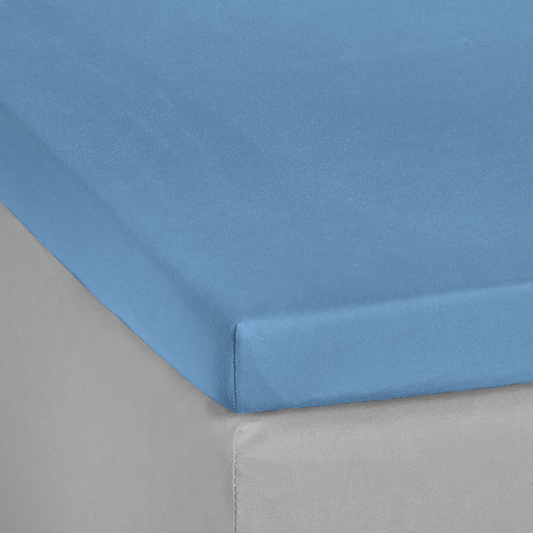 Spannbetttuch Vario-Stretch - Jersey - Blau - 200 x 200 cm
