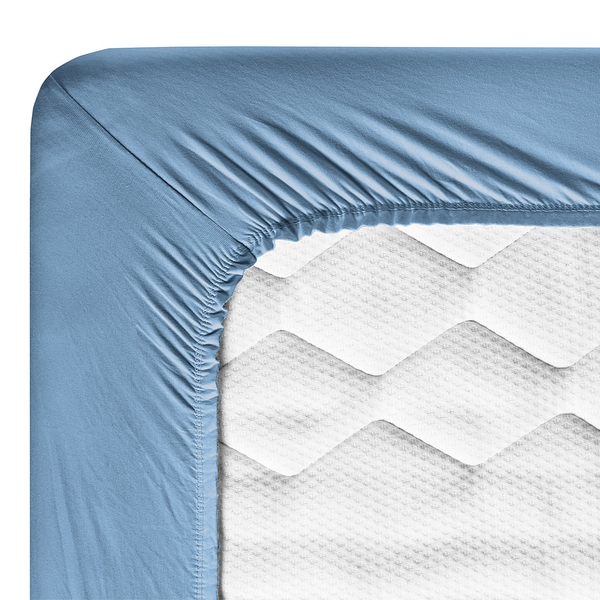 Spannbetttuch Vario-Stretch - Jersey - Blau - 200 x 200 cm
