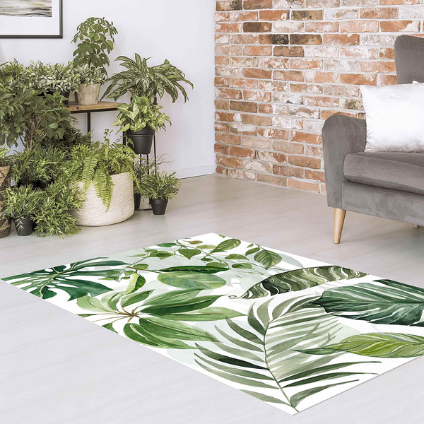 Vinylteppich Tropische Blätter & Ranken - Vinyl / Polyester - 120 x 180 cm