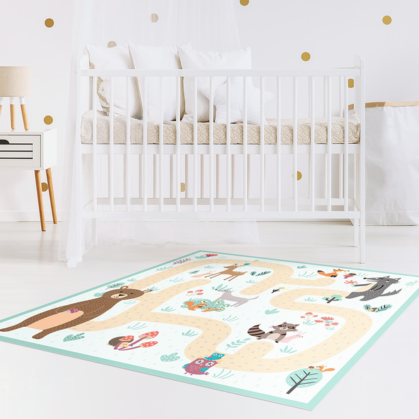 Vinylteppich Waldtiere - Vinyl / Polyester - 100 x 100 cm