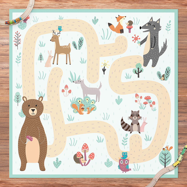 Vinylteppich Waldtiere - Vinyl / Polyester - 100 x 100 cm
