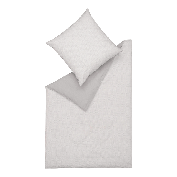 Bettwäsche Caja - Baumwolle / Seersucker - Grau - 155 x 220 cm