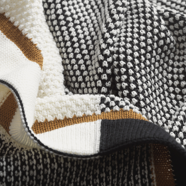 Plaid Part - Baumwolle - Schwarz / Weiß - 130 x 170 cm