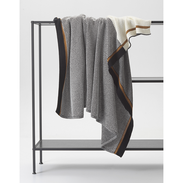 Plaid Part - Baumwolle - Schwarz / Weiß - 130 x 170 cm