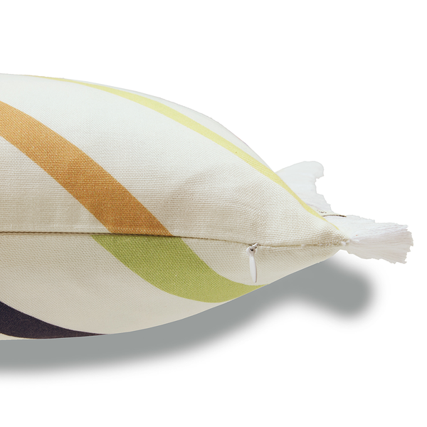 Kissenhülle Fringed Diagonal - Baumwolle - Multicolor - 30 x 50 cm