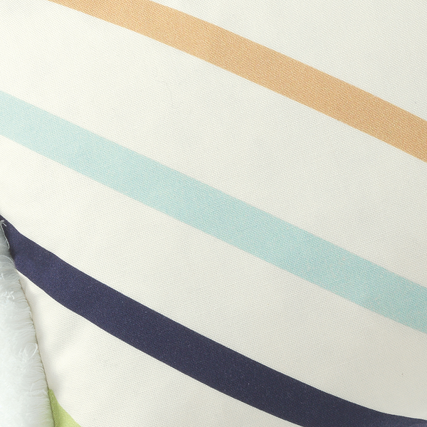 Kissenhülle Fringed Diagonal - Baumwolle - Multicolor - 30 x 50 cm