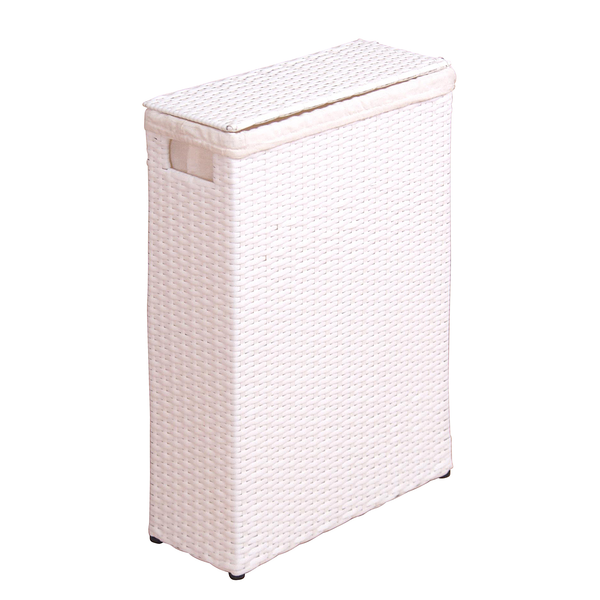 Wäschekorb Gladysdale I - Polyrattan - Weiß
