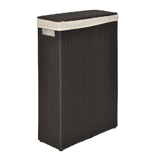 Wäschekorb Gladysdale I - Polyrattan - Schwarz
