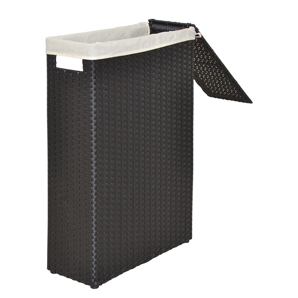 Wäschekorb Gladysdale I - Polyrattan - Schwarz