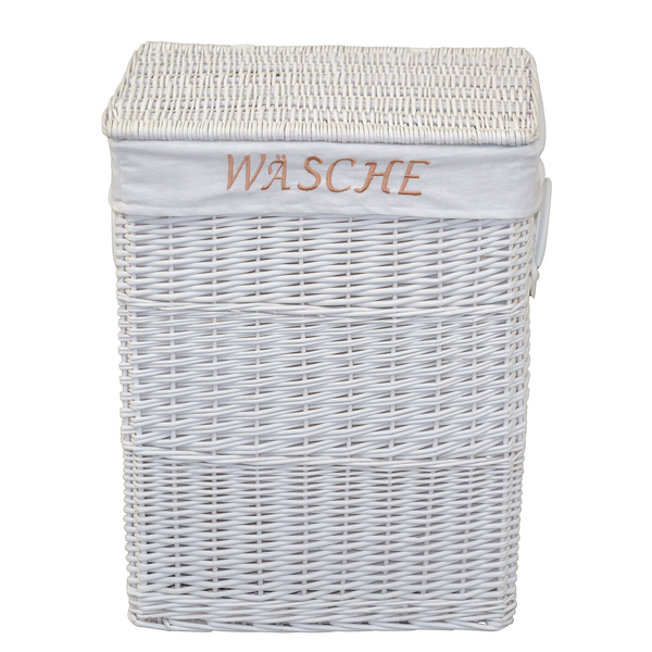 Wäschekorb Lamington I - Weide - Weiß