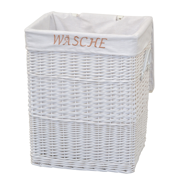 Wäschekorb Lamington I - Weide - Weiß