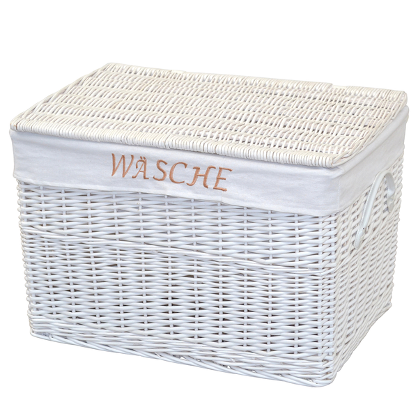 Wäschekorb Lamington - Weide - Weiß