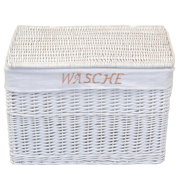 Wäschekorb Lamington - Weide - Weiß
