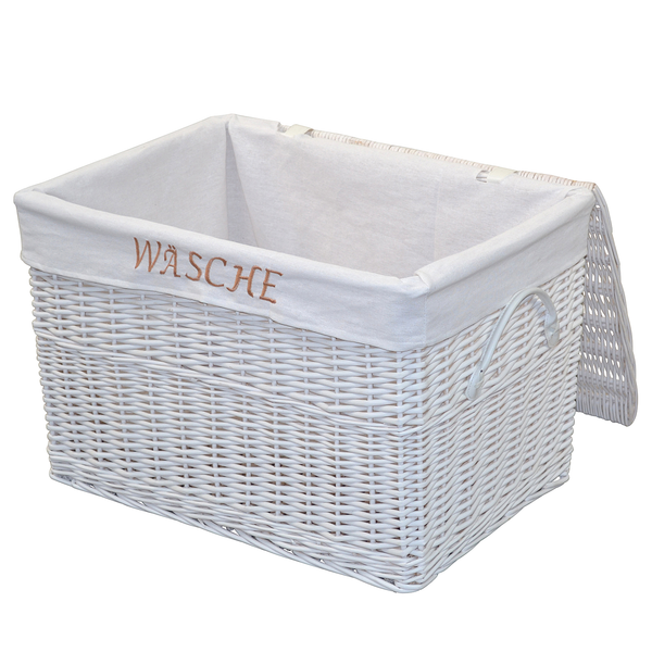Wäschekorb Lamington - Weide - Weiß