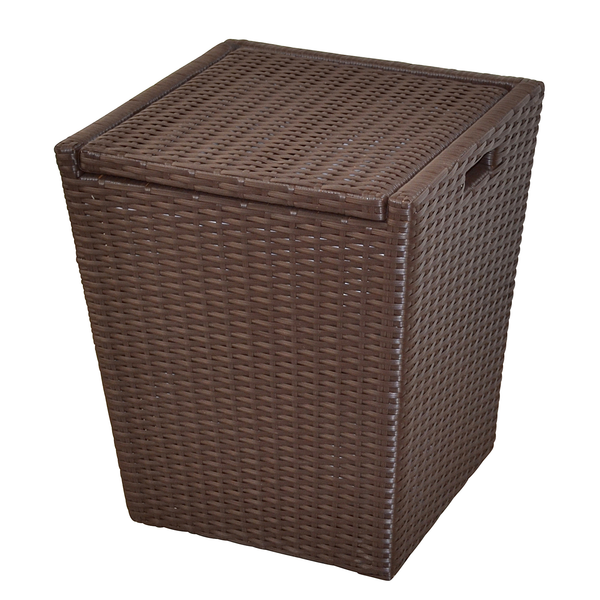 Wäschekorb Gladysdale - Polyrattan - Braun