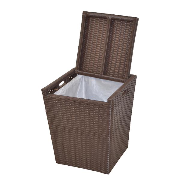 Wäschekorb Gladysdale - Polyrattan - Braun