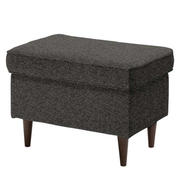 Polsterhocker Marson - Teddystoff Svea: Anthrazit