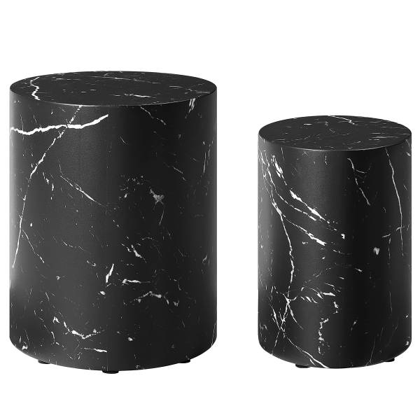 Couchtisch Warners 2er-Set - MDF, foliert - Schwarz - 48 x 33 cm