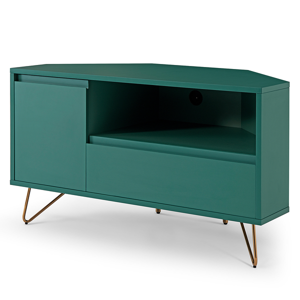Eck-Lowboard Tully - MDF - Grün / Gold