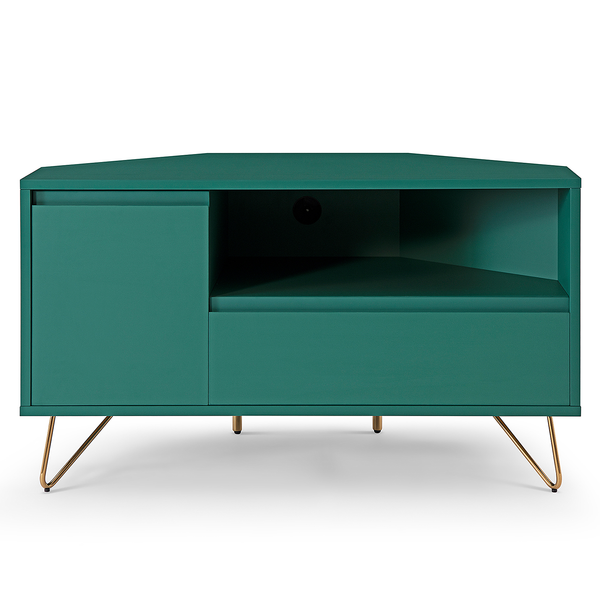 Eck-Lowboard Tully - MDF - Grün / Gold