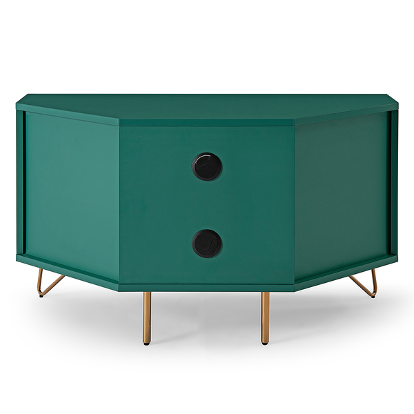 Eck-Lowboard Tully - MDF - Grün / Gold