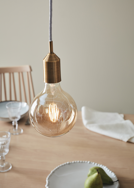 Pendelleuchte Bronx - Eisen - Gold - 1-flammig