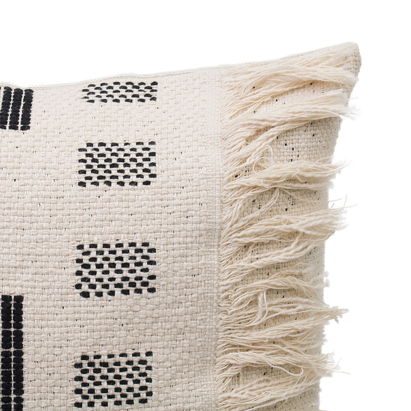 Kissenhülle Boho Style - Baumwolle / Polyester - Anthrazit - 50 x 50 cm