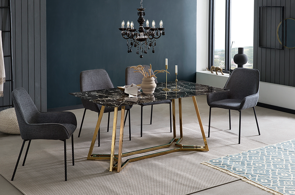 Esszimmerstuhl Wolfsburg 2er-Set - Polyester - Dunkelgrau