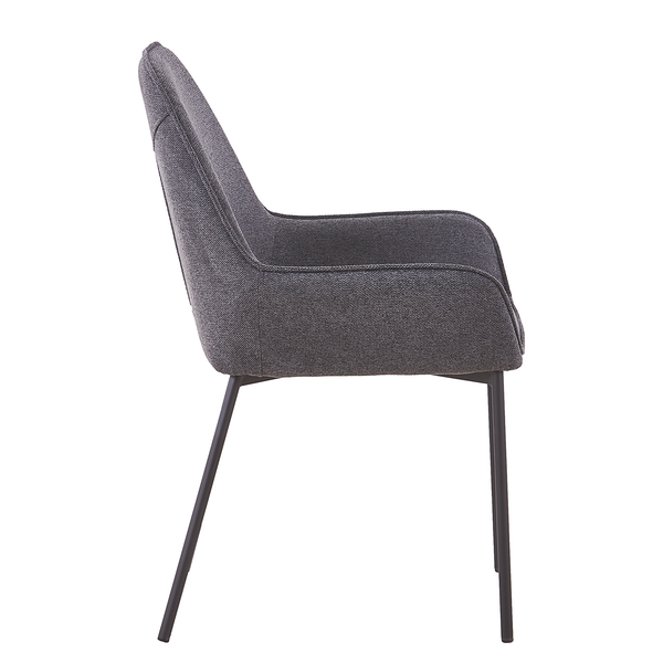 Esszimmerstuhl Wolfsburg 2er-Set - Polyester - Dunkelgrau