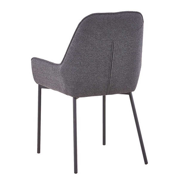 Esszimmerstuhl Wolfsburg 2er-Set - Polyester - Dunkelgrau