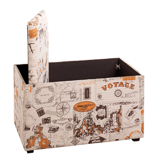 Sitztruhe Burbage - MDF / Mischgewebe - Beige