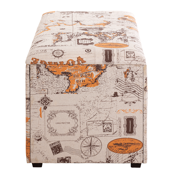 Sitztruhe Burbage - MDF / Mischgewebe - Beige