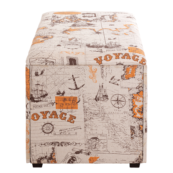 Sitztruhe Burbage - MDF / Mischgewebe - Beige