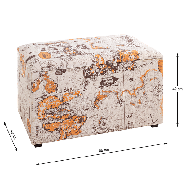 Sitztruhe Burbage - MDF / Mischgewebe - Beige