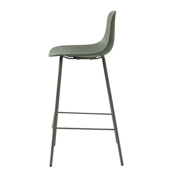 Barhocker Toledo 2er-Set - Mischgewebe / Stahl - Olivgrün