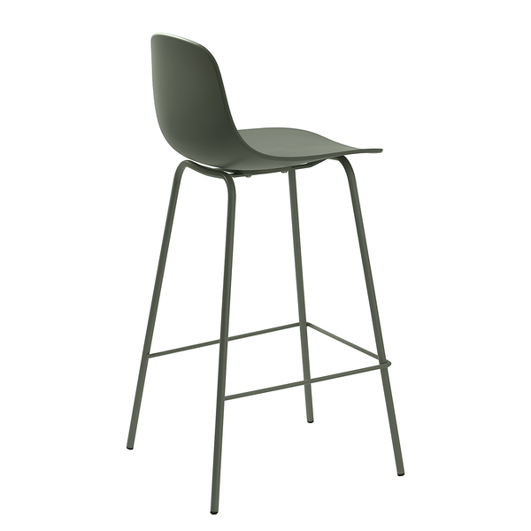 Barhocker Toledo 2er-Set - Mischgewebe / Stahl - Olivgrün