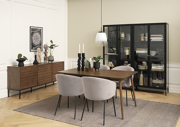 Esszimmerstuhl Chelva 2er-Set - Mischgewebe / Stahl - Lichtgrau