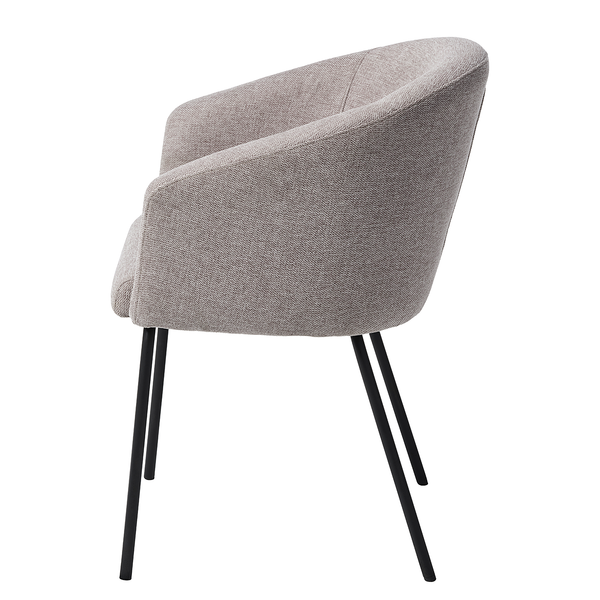 Esszimmerstuhl Chelva 2er-Set - Mischgewebe / Stahl - Lichtgrau