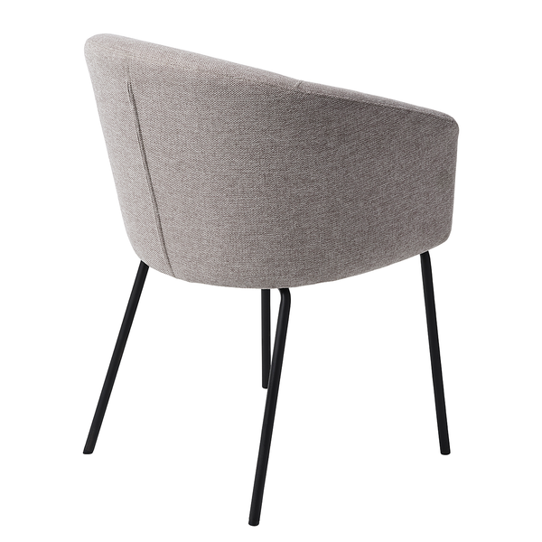 Esszimmerstuhl Chelva 2er-Set - Mischgewebe / Stahl - Lichtgrau