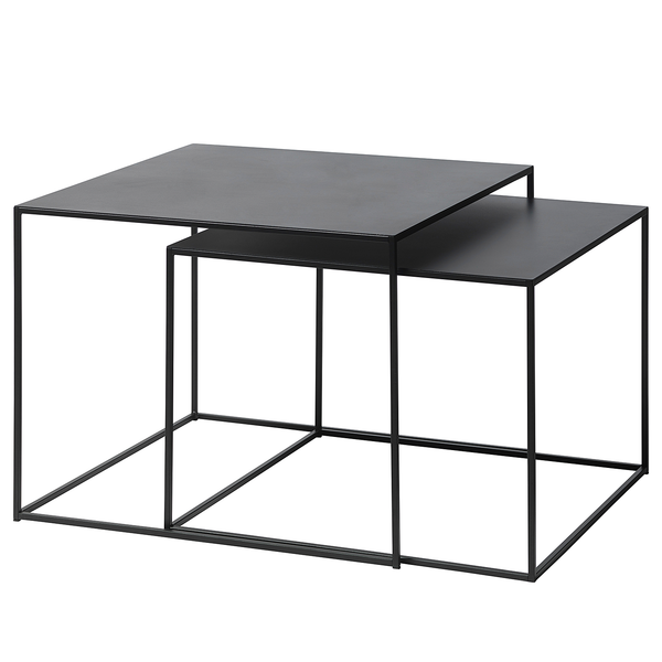 Beistelltisch Pego 2er-Set - Stahl - Schwarz