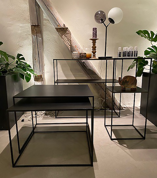 Beistelltisch Pego 2er-Set - Stahl - Schwarz