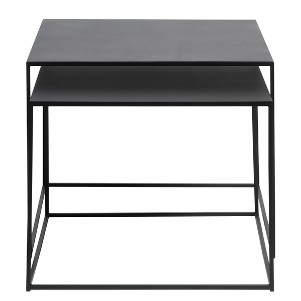 Beistelltisch Pego 2er-Set - Stahl - Schwarz