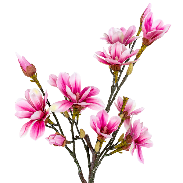 Kunstpflanze Magnolia - Polyethylen - Schwarz / Rosa