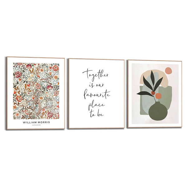 Wandbild Warm Botanics 3-teilig - Art Print auf MDF - 40 x 50 cm