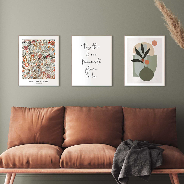 Wandbild Warm Botanics 3-teilig - Art Print auf MDF - 40 x 50 cm
