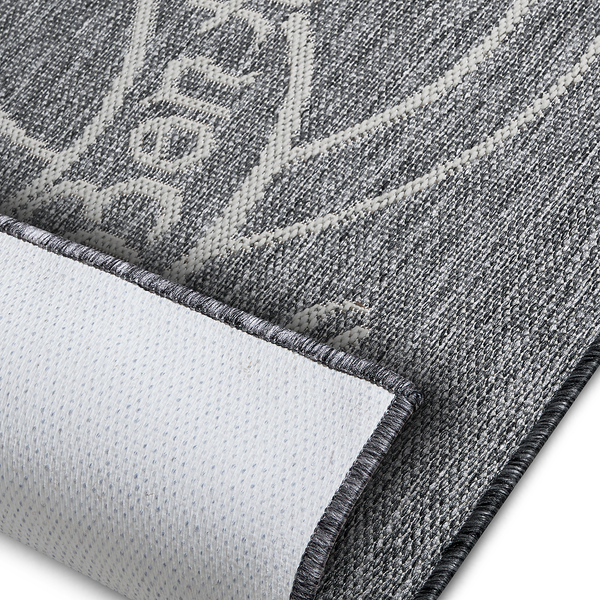 Kurzflorteppich Cucina Typ 2 - Polypropylen / Latex - Grau - 62 x 150 cm