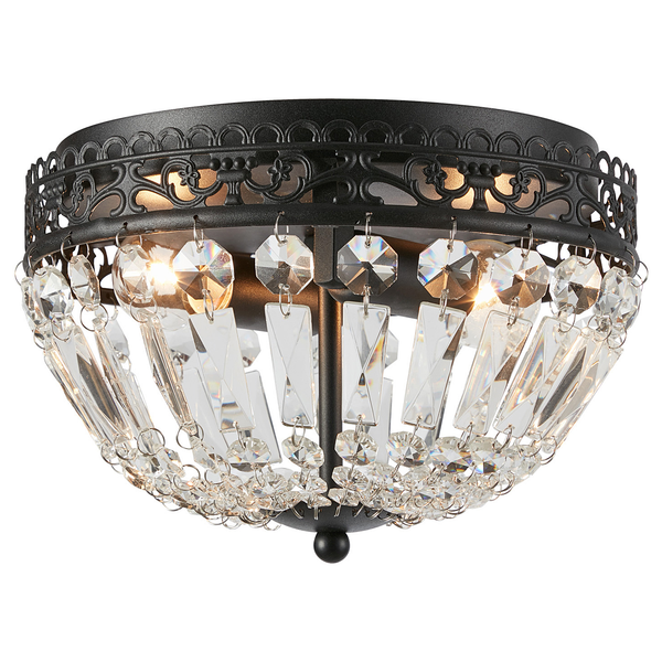 Deckenleuchte Etienne - Eisen - 2-flammig - Schwarz