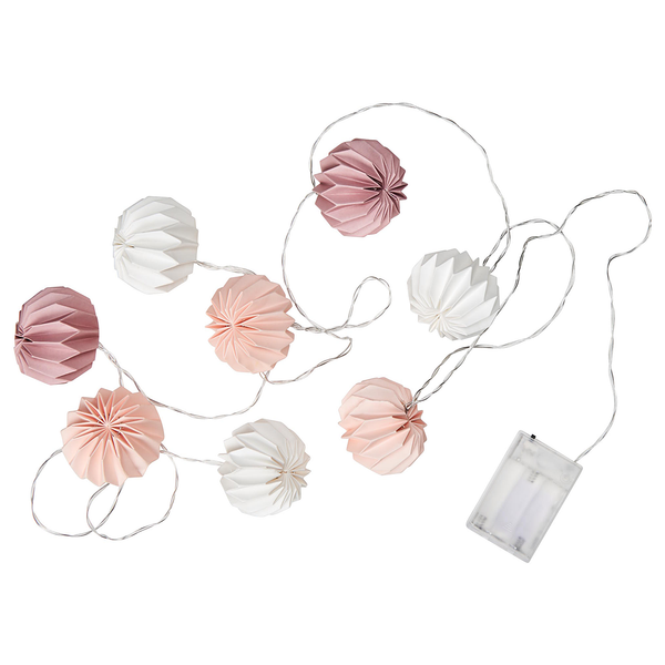 LED-Lichterkette HANAMI - Kupfer / Papier - Pink