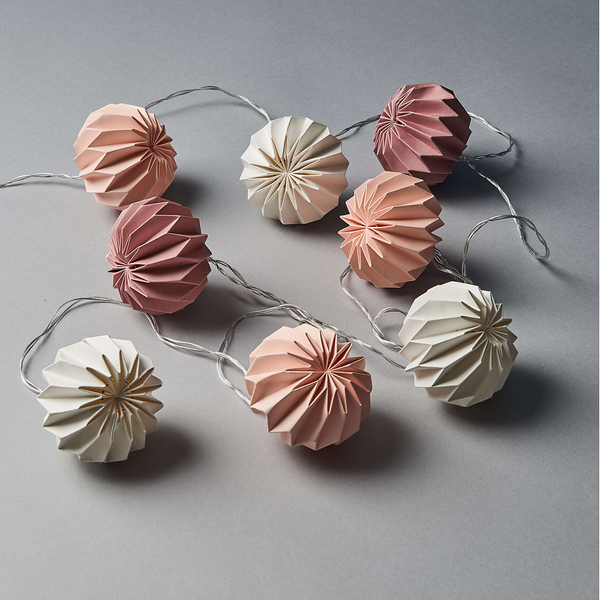 LED-Lichterkette HANAMI - Kupfer / Papier - Pink