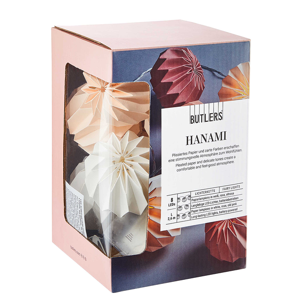 LED-Lichterkette HANAMI - Kupfer / Papier - Pink
